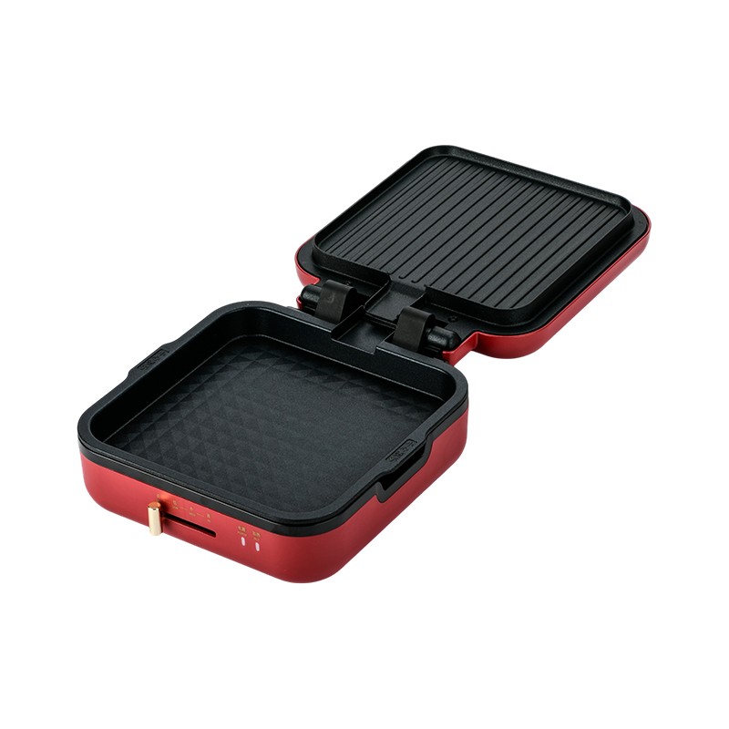 BJX-S017 24x24 cm grillpanne med grill (temperaturkontroll + trekornhåndtak)