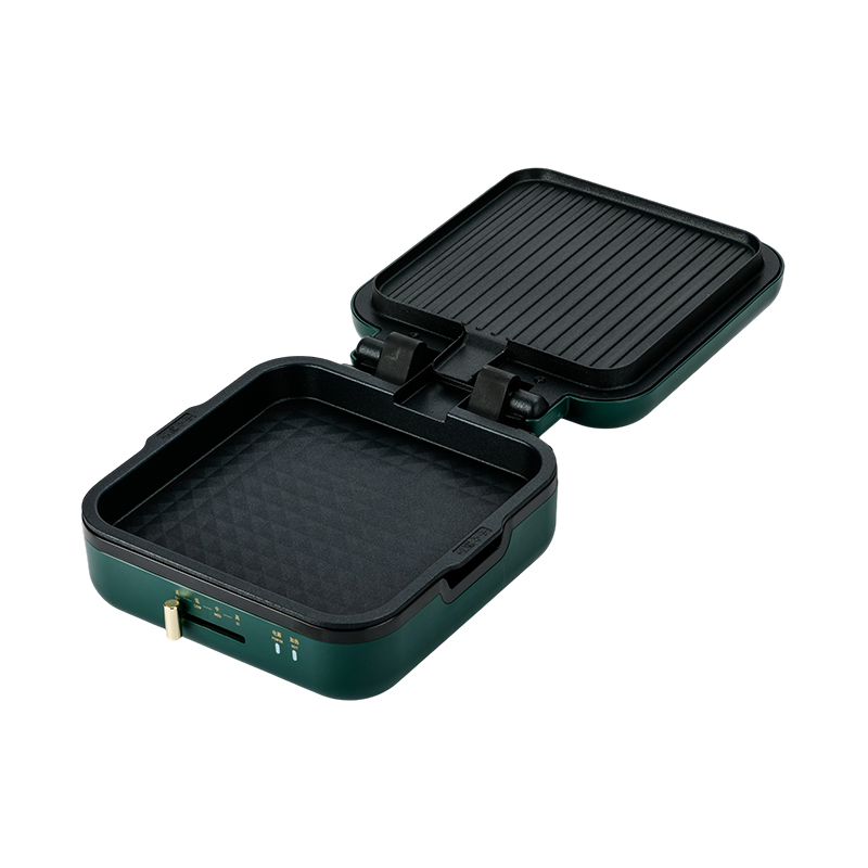 BJX-S017 24x24 cm grillpanne med grill (temperaturkontroll + trekornhåndtak)