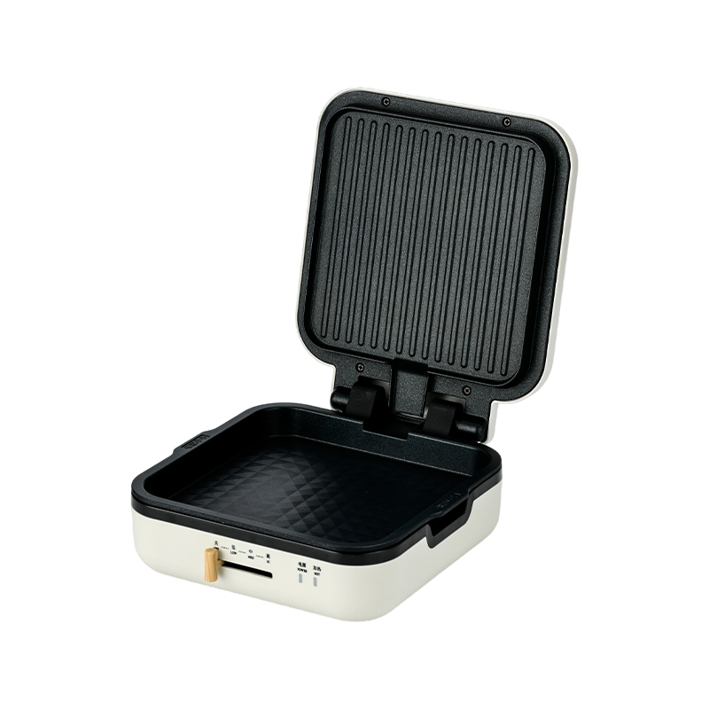 BJX-S017 24x24 cm grillpanne med grill (temperaturkontroll + trekornhåndtak)