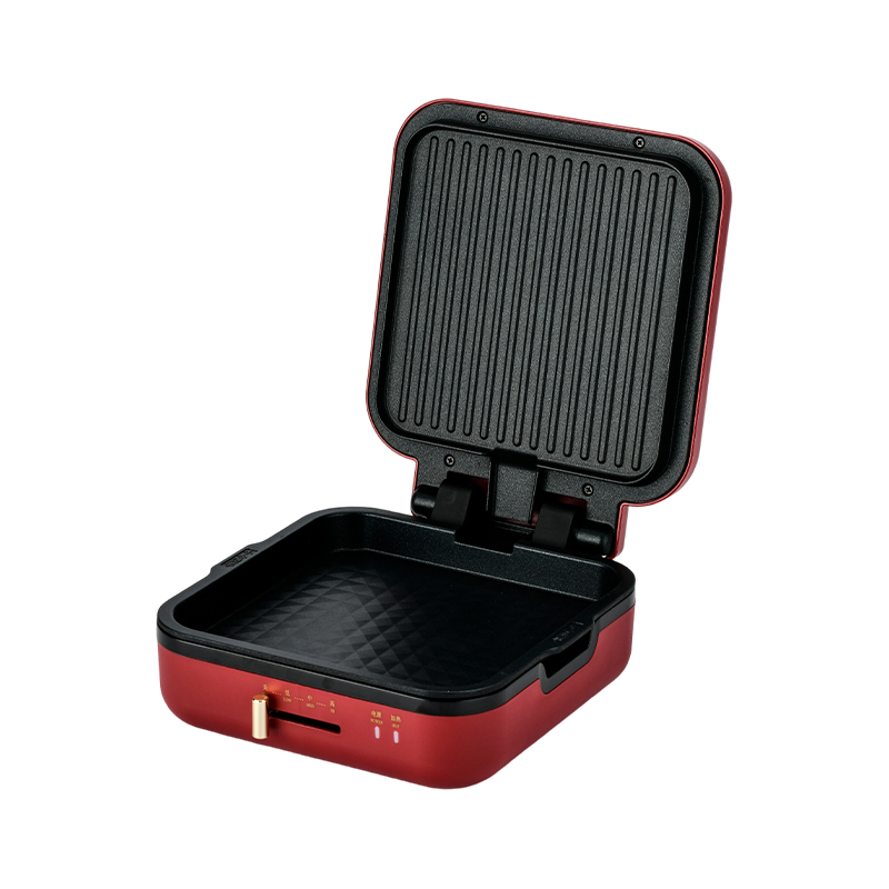 BJX-S017 24x24 cm grillpanne med grill (temperaturkontroll + trekornhåndtak)